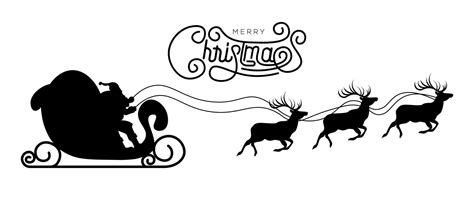 Simple Santa Sleigh Silhouette