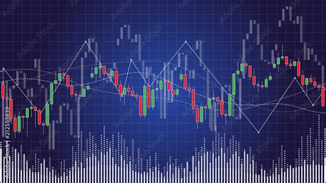 Candlestick Chart In Financial Stock Market Vector Illustration On Dark