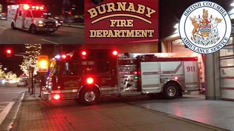 Burnaby Fire Engine 5 BCEHS BLS Unit 63220 Responding YouTube