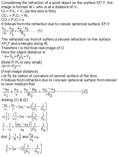 Perfect Derive Lens Maker Formula 12 Physics