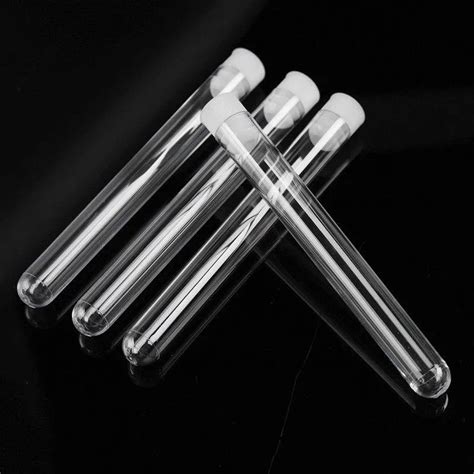 Transparent Laboratory Clear Plastic Test Tubes Vials With Push Caps