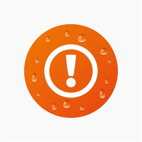 Orange Circle Exclamation Mark Icon Warning Sign Attention Butto