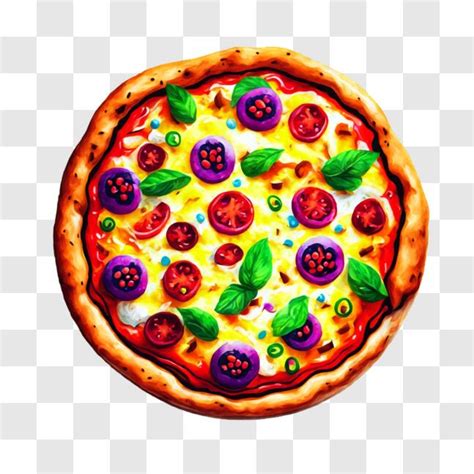 Descarga Pizza Colorida con Varios Ingredientes PNGs En Línea