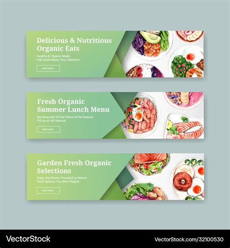 Healthy Food Banner Template Design Royalty Free Vector