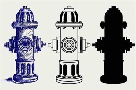 Fire Hydrant Svg Outline Icons Creative Market