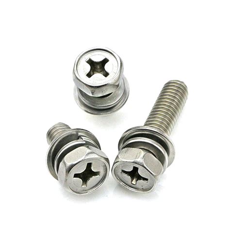 M Mm Hex Head Phil Recessed Combined Machine Screw With Flat Washer