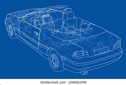 Car Cabriolet Concept Vector Rendering 3d Stock Vector Royalty Free