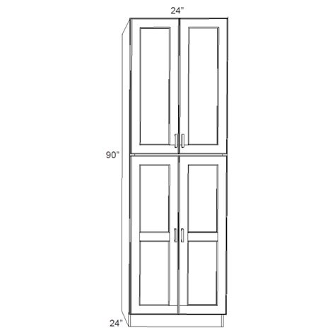 Rta Brilliant White Shaker 24 X 90 X 24 Wall Pantry Cabinet With 2