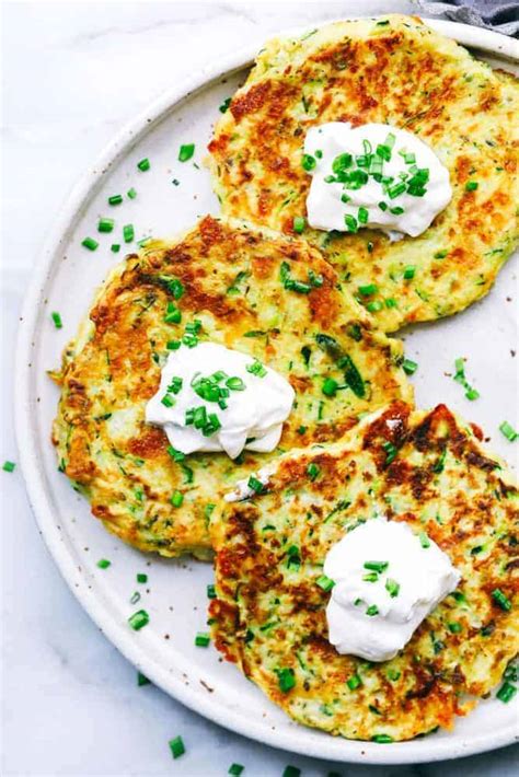 Cheesy Zucchini Fritters Therecipecritic