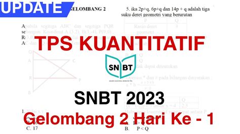 Fr Siswa Hari Ke Bocoran Soal Tps Kuantitatif Snbt Utbk