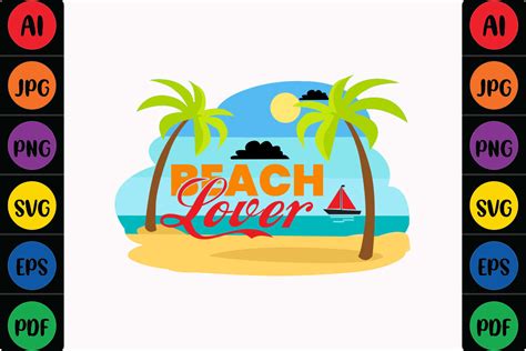 Beach Lover Graphic By Mina Akter · Creative Fabrica