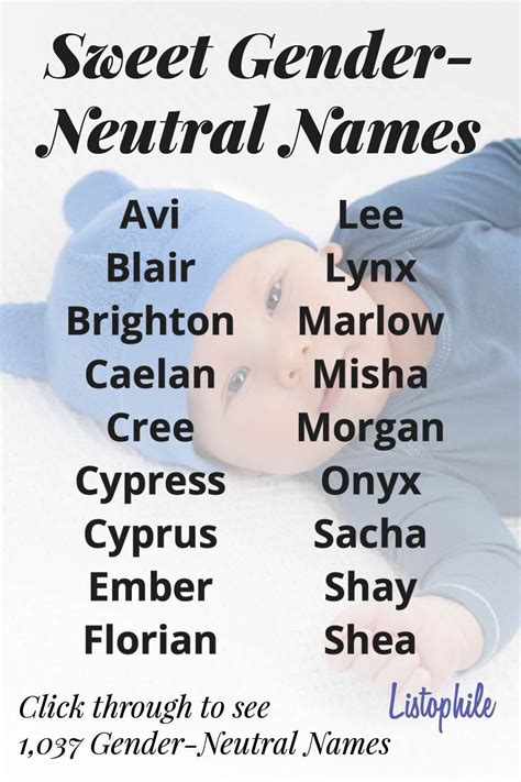 1 037 Gender Neutral Names Artofit