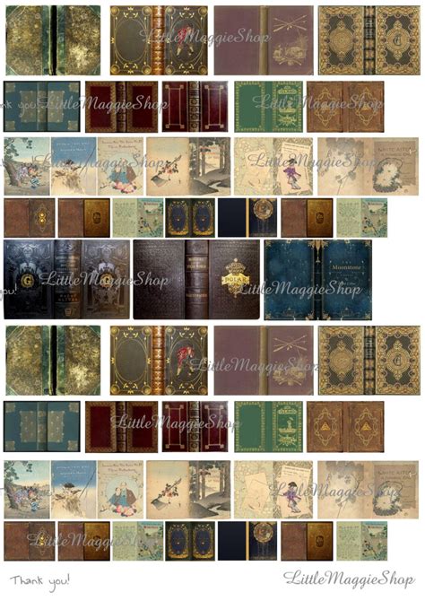 Dollhouse Miniature Printable Book Covers