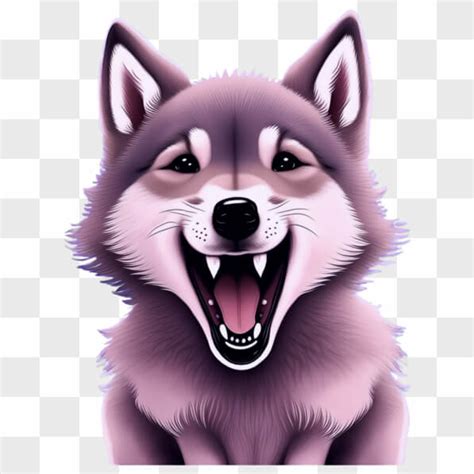 Download Adorable Purple Husky Dog Png Online Creative Fabrica