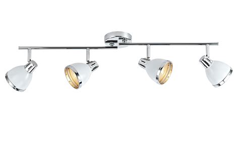 Osaka 4 Light Modern Bar Ceiling Spotlight Gloss White Polished Chrome