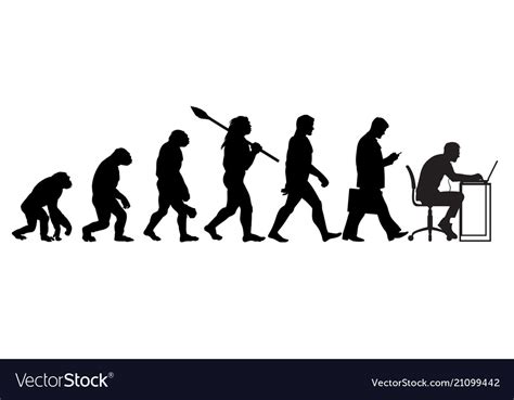 Silhouette Of Theory Evolution Man Royalty Free Vector Image