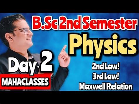 B Sc Nd Semester Physics Maha Class Day Nd Law Rd Law Maxwell