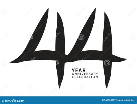 44 Year Anniversary Celebration Black Color Logotype Vector 44 Number