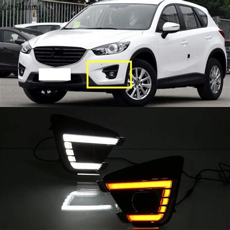 Car Flashing 1Pair DRL Led Daytime Running Light Turn Signal Yellow 12V