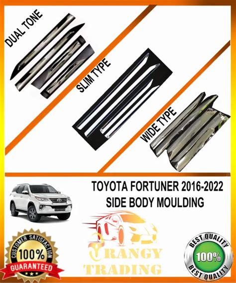 Toyota Fortuner 2016 To 2022 OEM Side Body Moulding Black Chrome