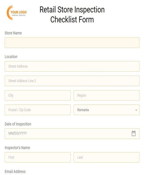 Free Sample Inspection Form Template 123FormBuilder