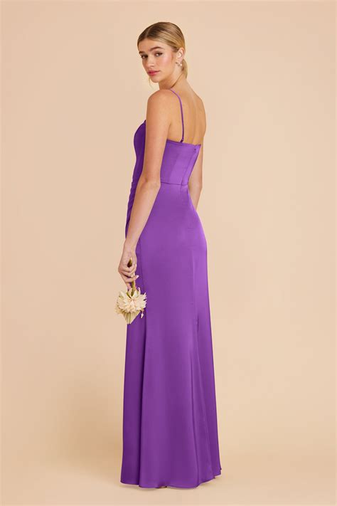 Anne Amethyst Matte Satin Bridesmaid Dress | Birdy Grey