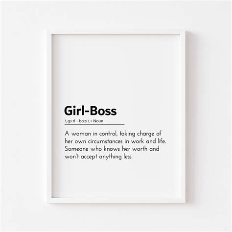 Girl Boss Definition Girl Boss Quotes Girl Boss Office Decor Women Work