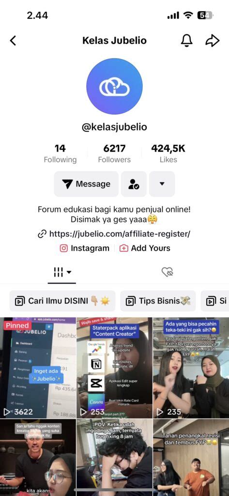 Tutorial Cara Membuat Link Instagram Di Bio Gratis Jubelio