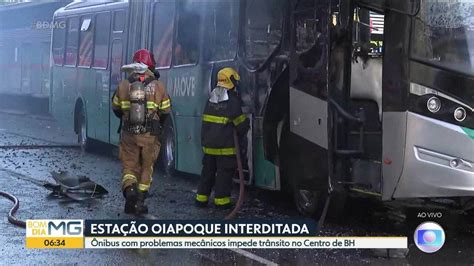 V Deo Nibus Problemas Mec Nicos Pega Fogo E Impede Tr Nsito No