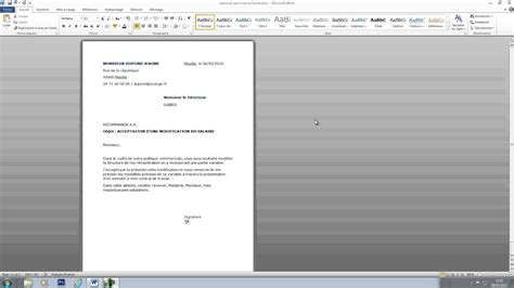 Mise En Forme D Une Lettre Simple YouTube
