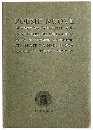 Poesie Nuove Di Vincenzo Cardarelli Con Una Lettera Del Poeta E Una