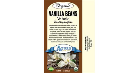 Azure Market Organics Vanilla Beans Whole Organic Azure Standard