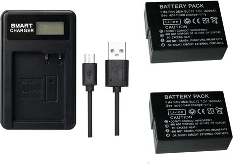 DuraPro 2Stk 1400mAh DMW BLC12 DMW BLC12E DMW BLC12PP Akku LCD USB