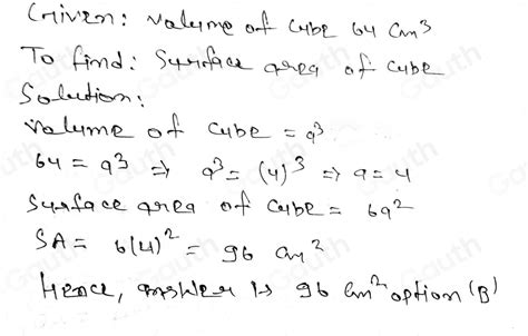 Solved The Volume Of A Cube Is Cubic Centimeters What Is The