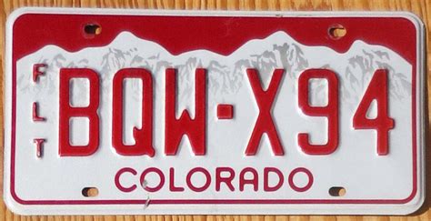 Colorado Fleet Redwhite Vg Automobile License Plate Store