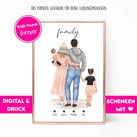 Familienposter Personalisiert Geschenk Mama Papa Geburtstag