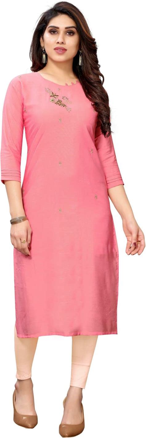 Buy Prettify Women Pink Embellished Single Kurta Set Online At Best