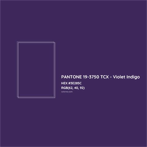 PANTONE 19-3750 TCX - Violet Indigo Complementary or Opposite Color ...