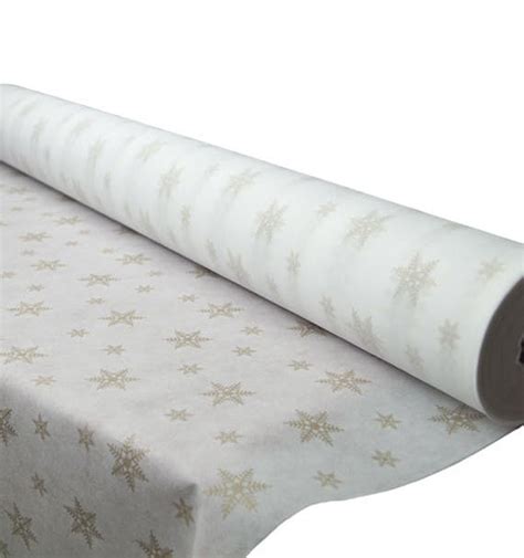 Nappe Rouleau PP Non Tissé Blanc Etoiles Or 1 2x48m 50g 6 Utés