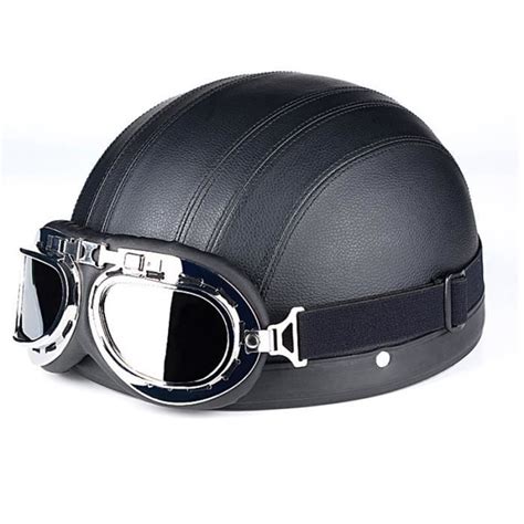 Casque Moto De Marque Luxe Unisexe Casque Harley Vintage Casque En Pu