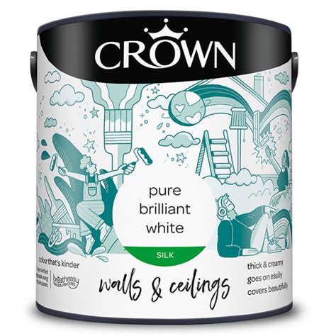 Pure Brilliant White Silk Emulsion Walls Ceilings Whites Crown