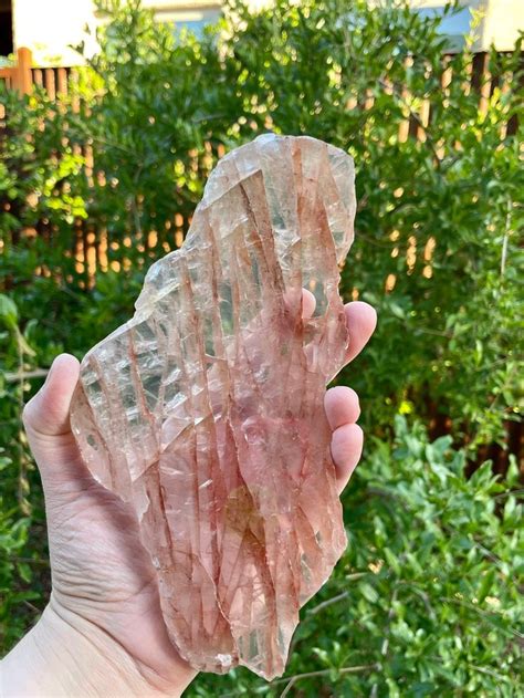 AA Hematoid Fire Quartz Slab Madagascar Clear Slab With Red Etsy