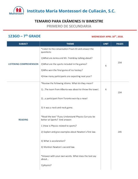 PDF TEMARIO PARA EXÁMENES IV BIMESTRE PRIMERO DE B Realiza