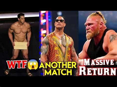 WTF John Cena Naked The Rock Vs Cody Rhodes Match Brock Lesnar