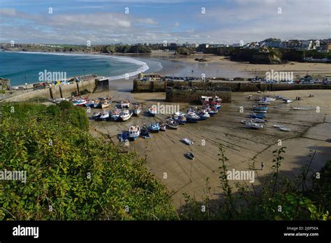 Fishing Boats at Newquay Harbour, Cornwall Stock Photo - Alamy