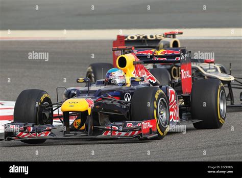 Red Bull Racing Rb8 Leads Second Placed Kimi Raikkonen Hi Res Stock