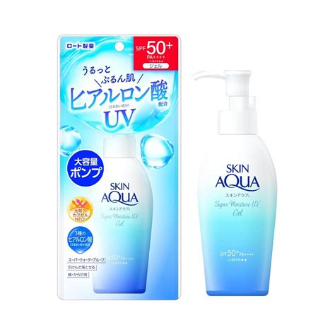 Rohto Skin Aqua Uv Super Moisture Gel Spf50 Pa140g Pump Made In