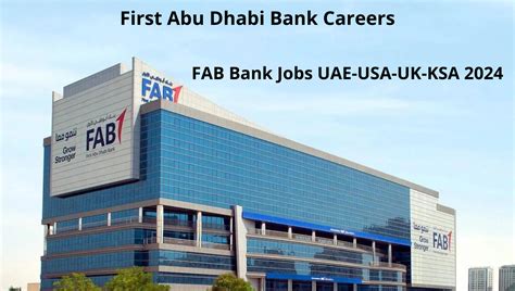 First Abu Dhabi Bank Careers FAB Bank Jobs UAE USA UK KSA 2024