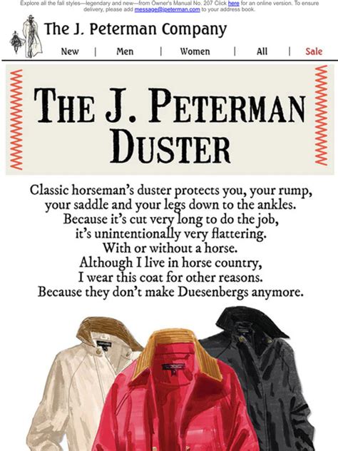 The J Peterman Company The J Peterman Duster The Coat That Started