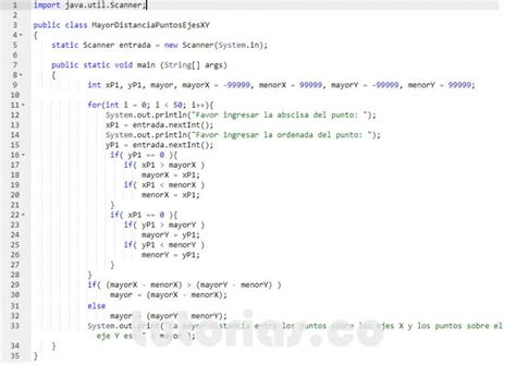 Ciclo For Java Mayor Distancia Puntos Ejes X Y Y Tutorias Co